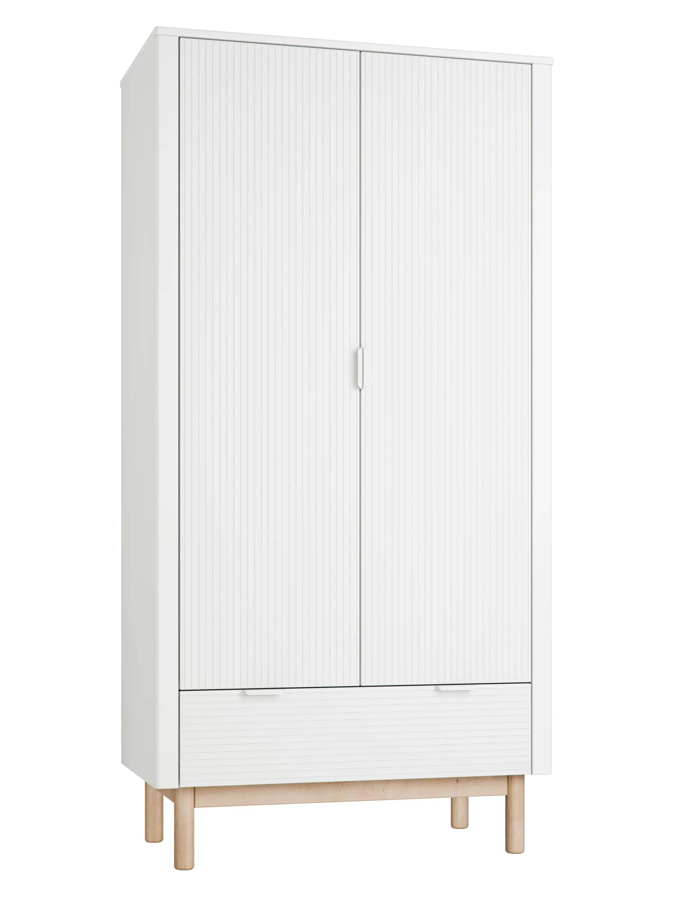 Szafa 2-drzwiowa z szufladą MILOO 100x198 biała