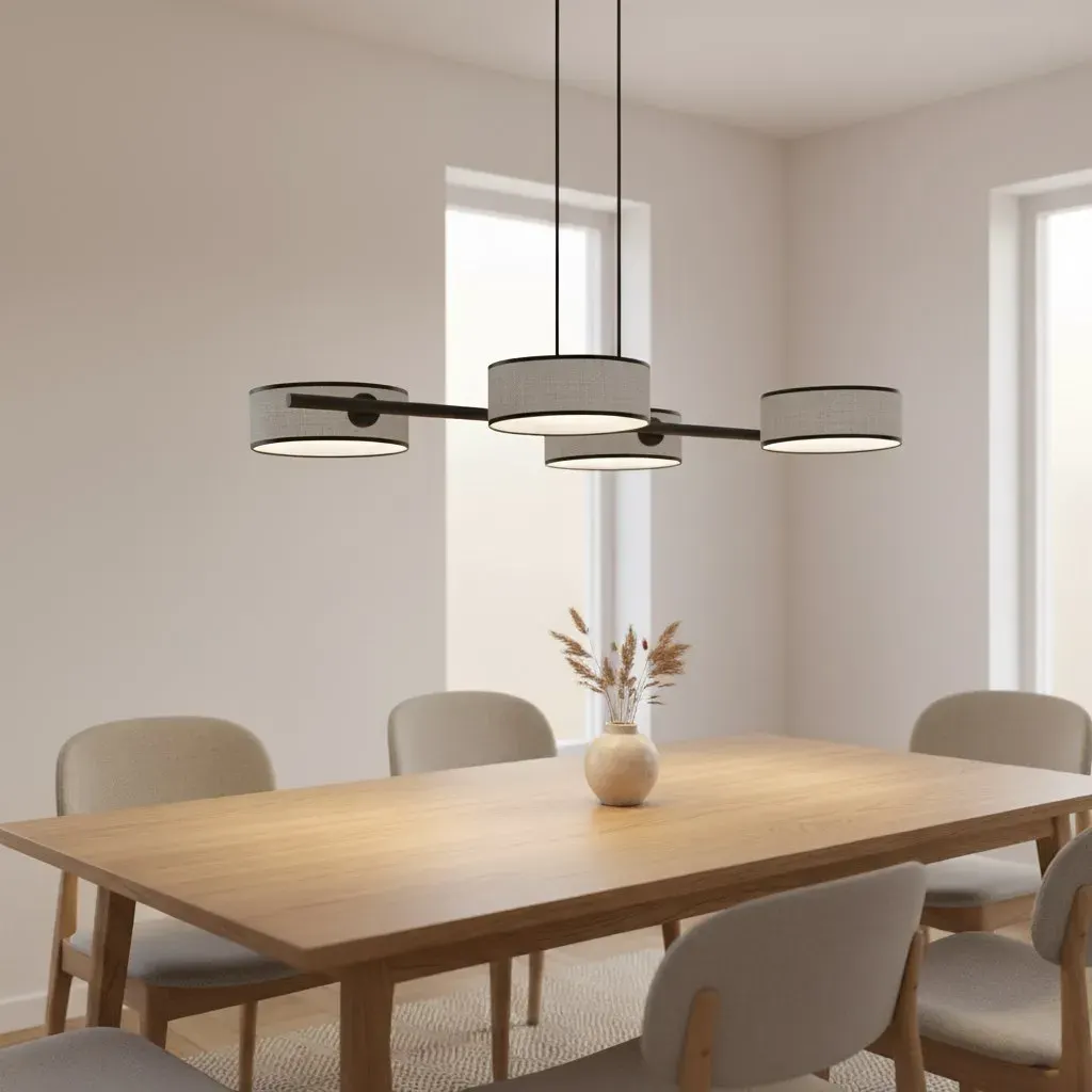 Lampa wisząca DRUMZ 4 abażur szary — zdjęcie 5