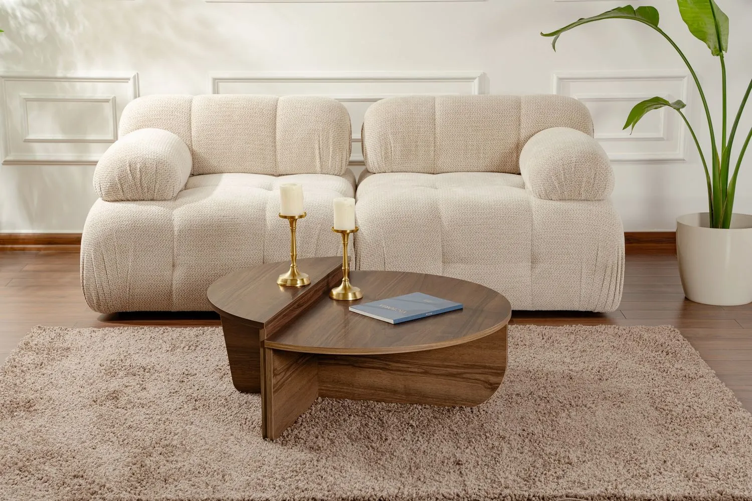 Stolik kawowy ORION 90x90 2-el. orzechowy - ASI_241NRD1218