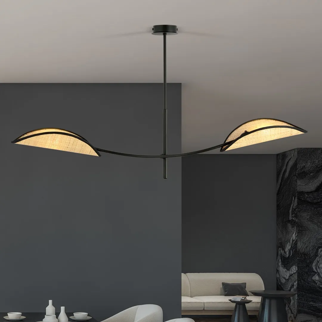 Lampa wisząca LOTUS 2 czarny brązowy — zdjęcie 4