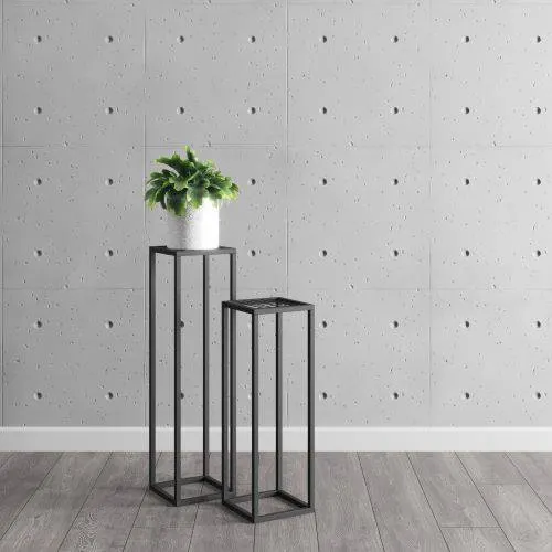 Kwietnik stojący metalowy z siatką RENES M czarny - LD_TZ000041