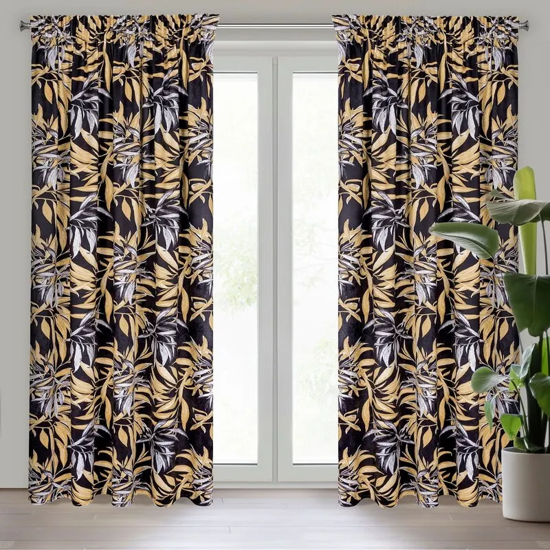 ZASŁONA CZARNA ZOJA NA TAŚMIE 140 X 270 CM CZARNY ZASŁONA CZARNA ZOJA NA TAŚMIE 140 X 270 CM CZARNY