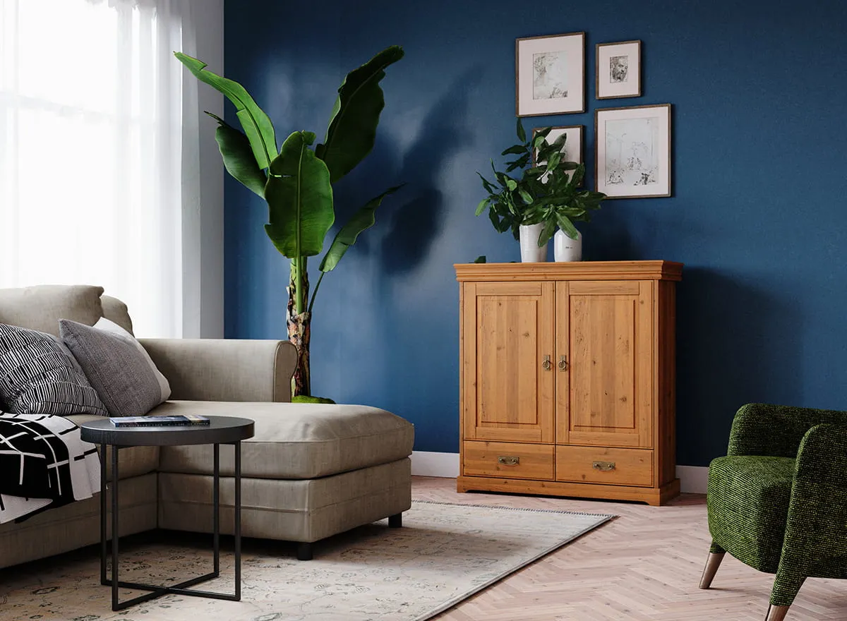 Bieliźniarka 2-drzwiowa z 2 szufladami sosnowa Toskania Miodowy - PL2015