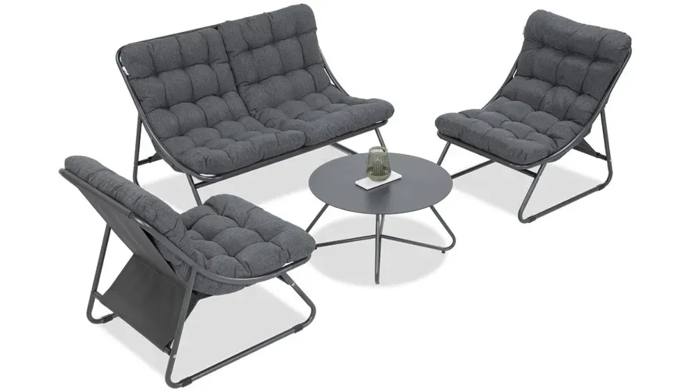 Zestaw mebli ogrodowych VISTA CAFFE 4-set stalowy ciemnoszary - FG005748