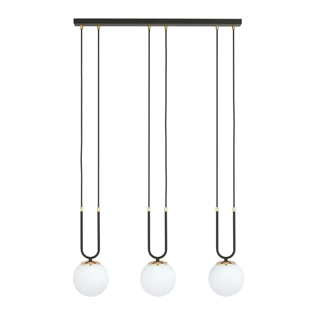 Lampa wisząca GLAM 3 czarny biały