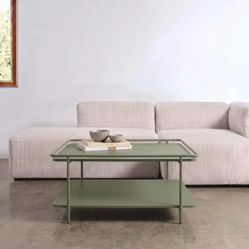 image sofa, kanapa, sofa modułowy, tkanina pleciona, stolik kawowy, zielony