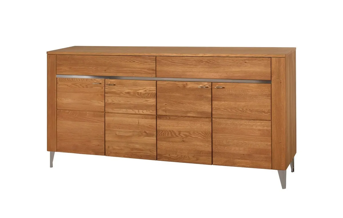 Komoda LATINA 45 drewniana 4-drzwiowa z 2 szufladami dąb miodowy 180x91x42cm Komoda LATINA 45 drewniana 4-drzwiowa z 2 szufladami dąb miodowy 180x91x42cm