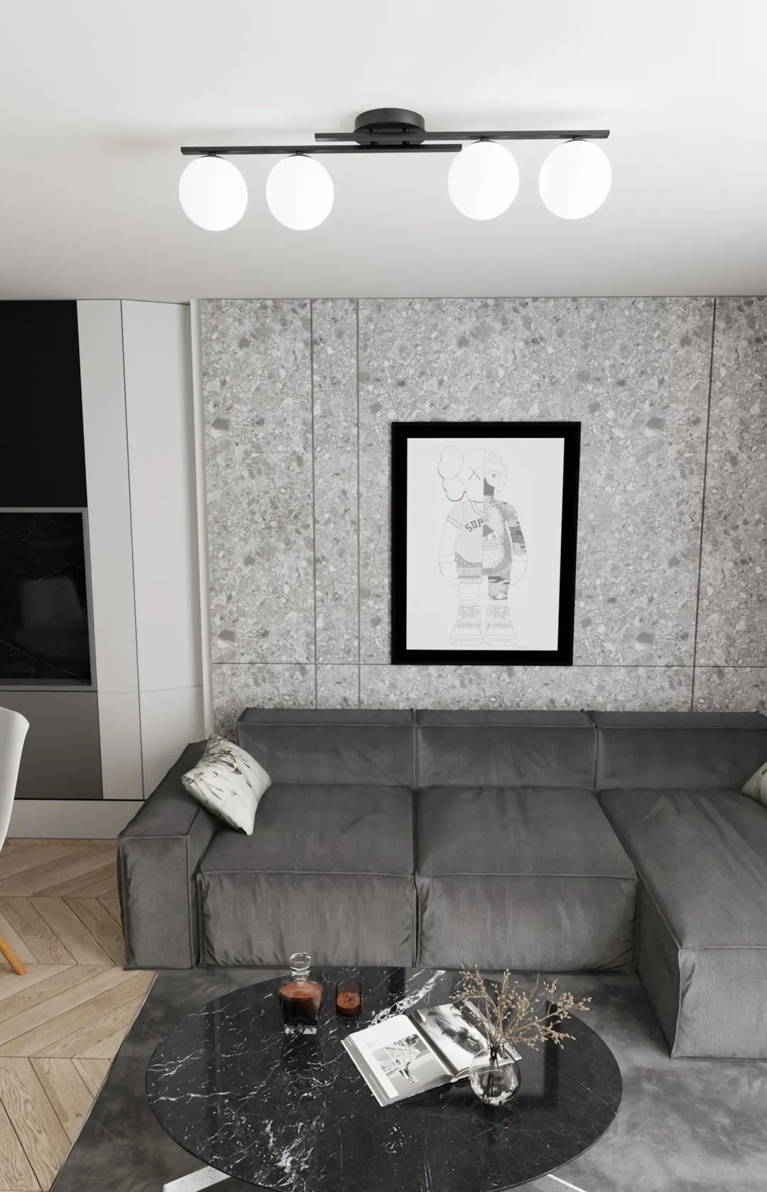 Lampa sufitowa kule KAIRO 4 BL OPAL