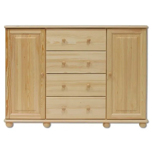 39276-komoda-z-szufladami-i-szafkami-drewniana-drewmax-kd120 KD120 komoda S138 W100 G47 sosna naturalny DREWMAX