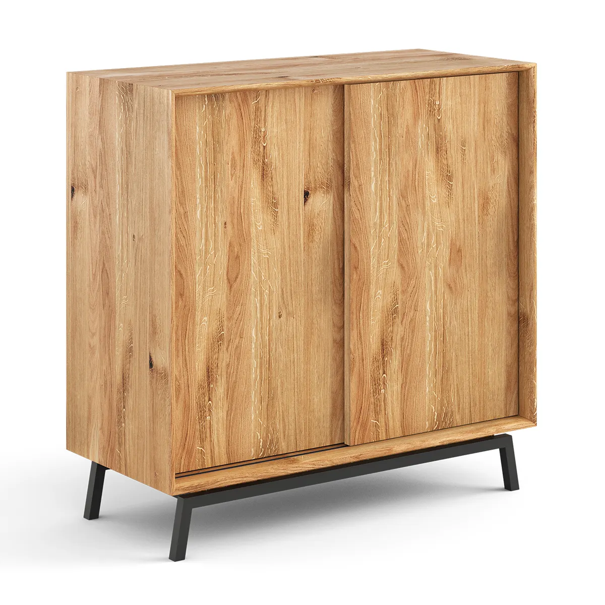 Komoda z barkiem MODERN LOFT 2-drzwiowa - dąb olejowany