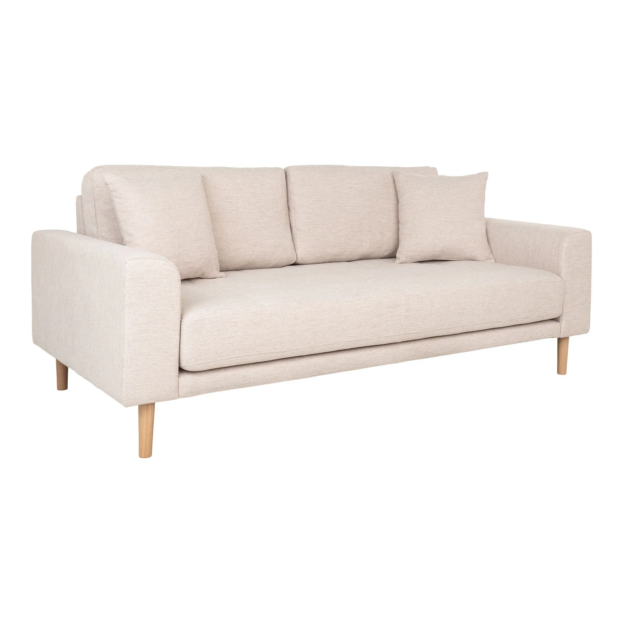 Sofa wypoczynkowa 2,5-osobowa LIDO piaskowa, naturalne nóżki