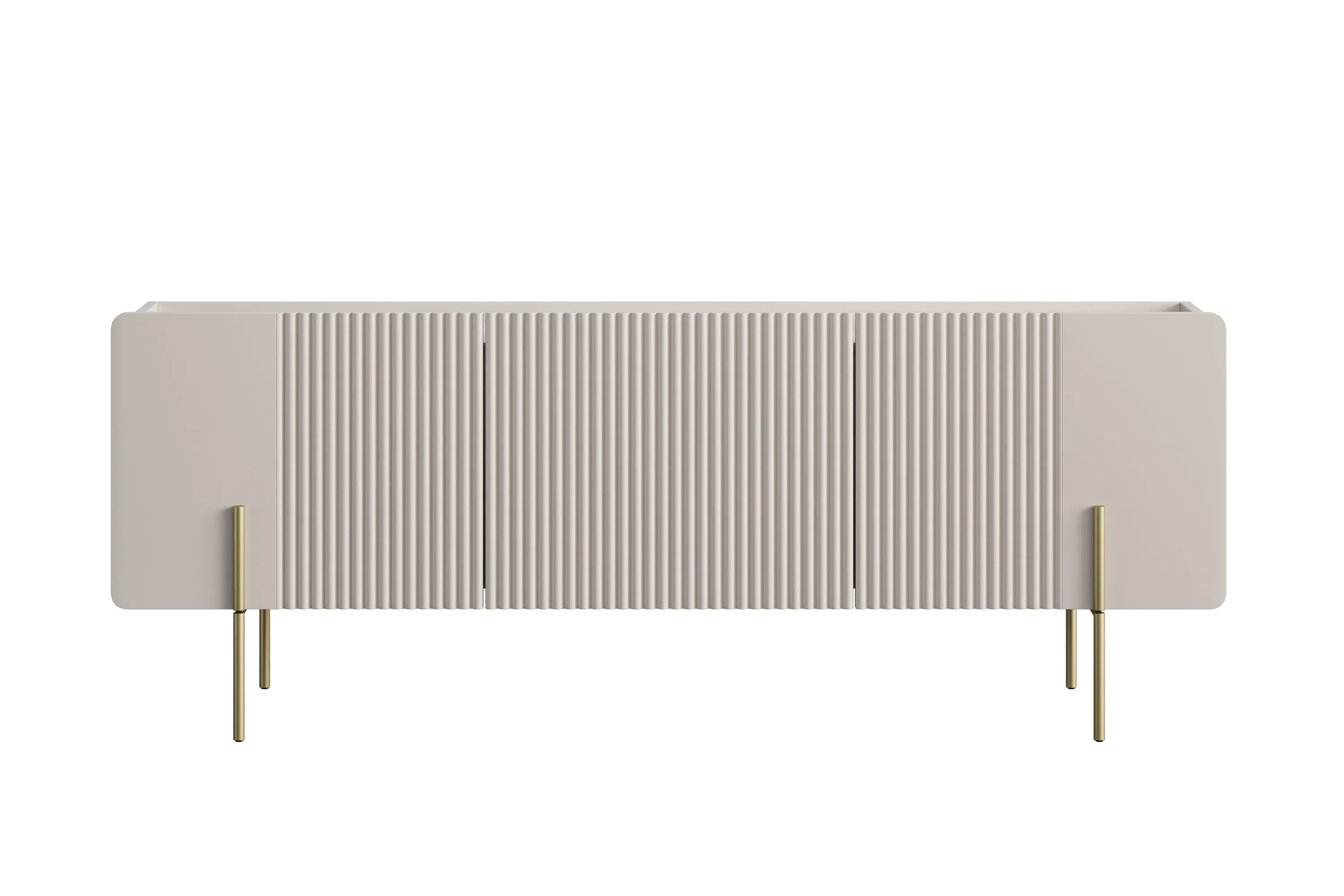 Szafka RTV 2-drzwiowa z 1 szufladą MALMI 150cm - kaszmirowa złote nogi - B_167034