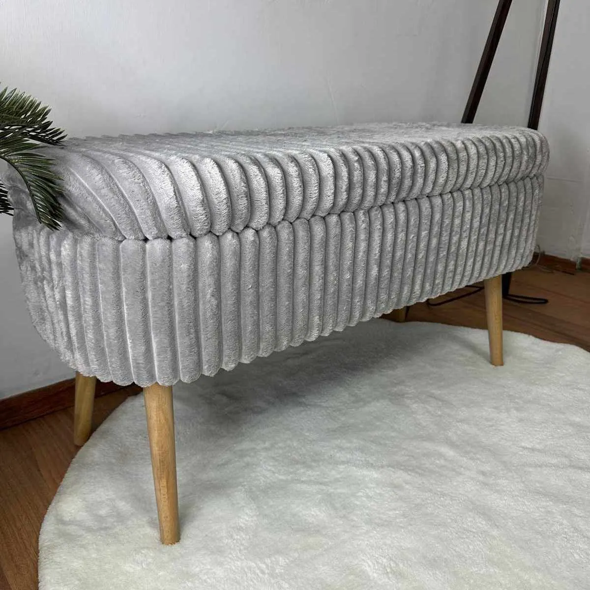 futon, sofa, szary, fotel, podnóżek