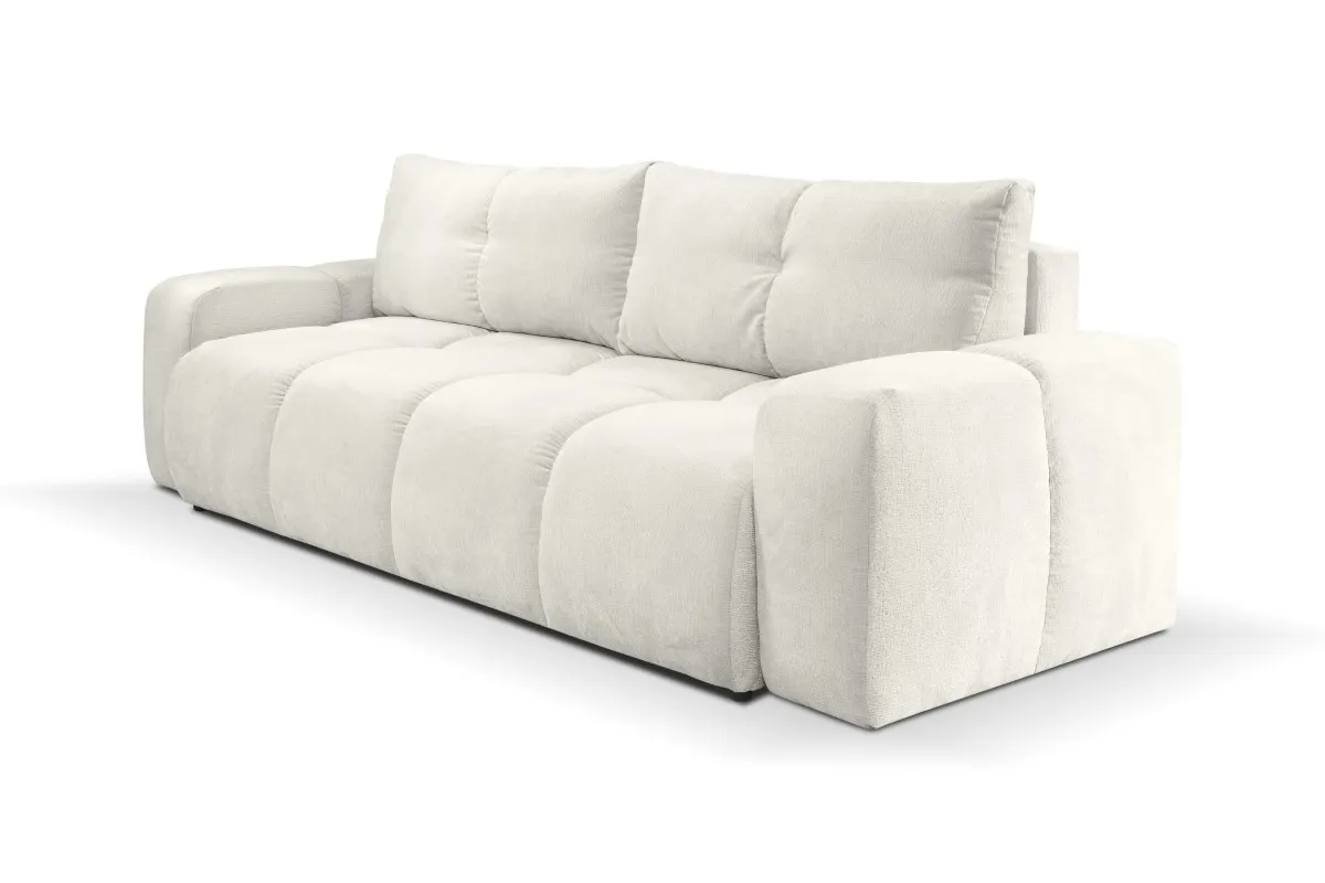 Sofa rozkładana z pojemnikiem SOHO 259 cm pikowana beżowa Kanapa, Meble, Poduszka, Wystrój domu