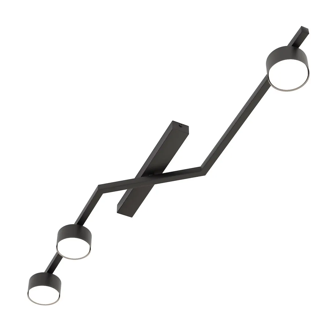 image lampa sufitowa, kinkiet, metal, czarna, trzy światła
