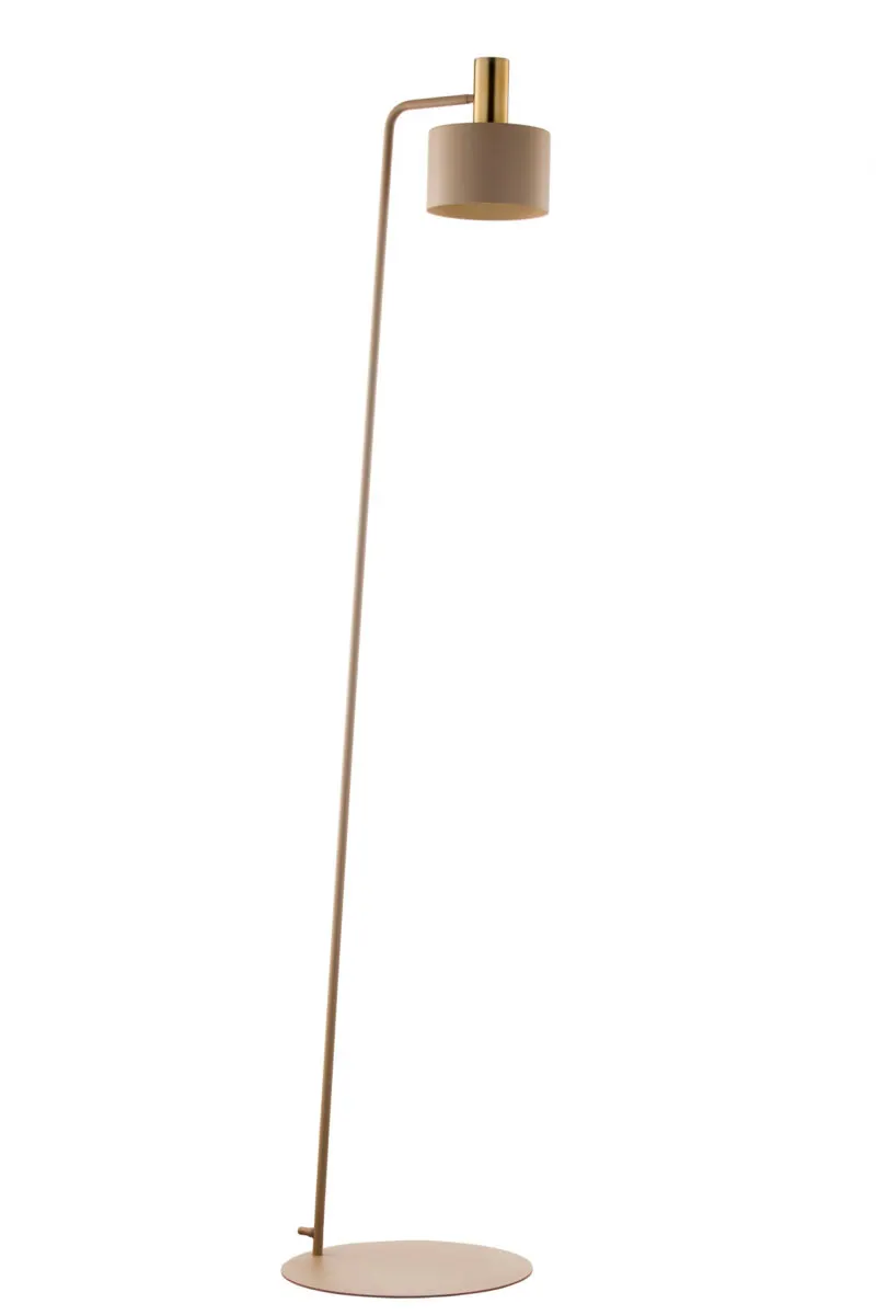 Lampa podłogowa VITRUM GOLD walec złoty szczotkowany ciepły beż