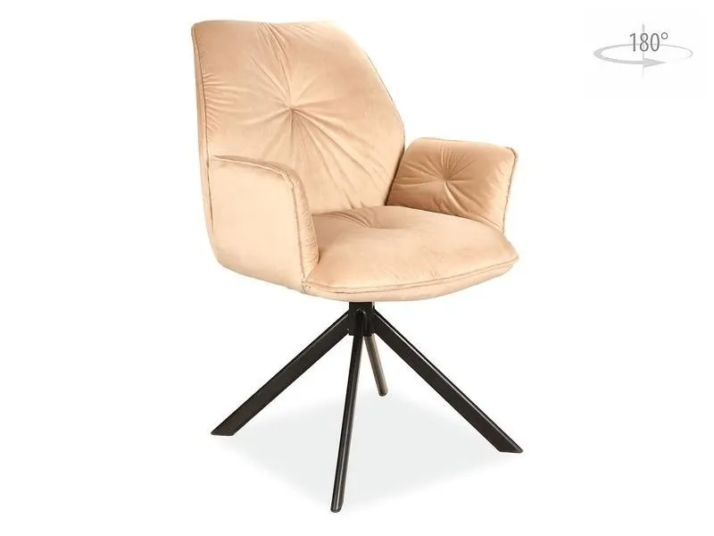 Krzesło BOOGIE II VELVET obrotowe beżowe SIGNAL