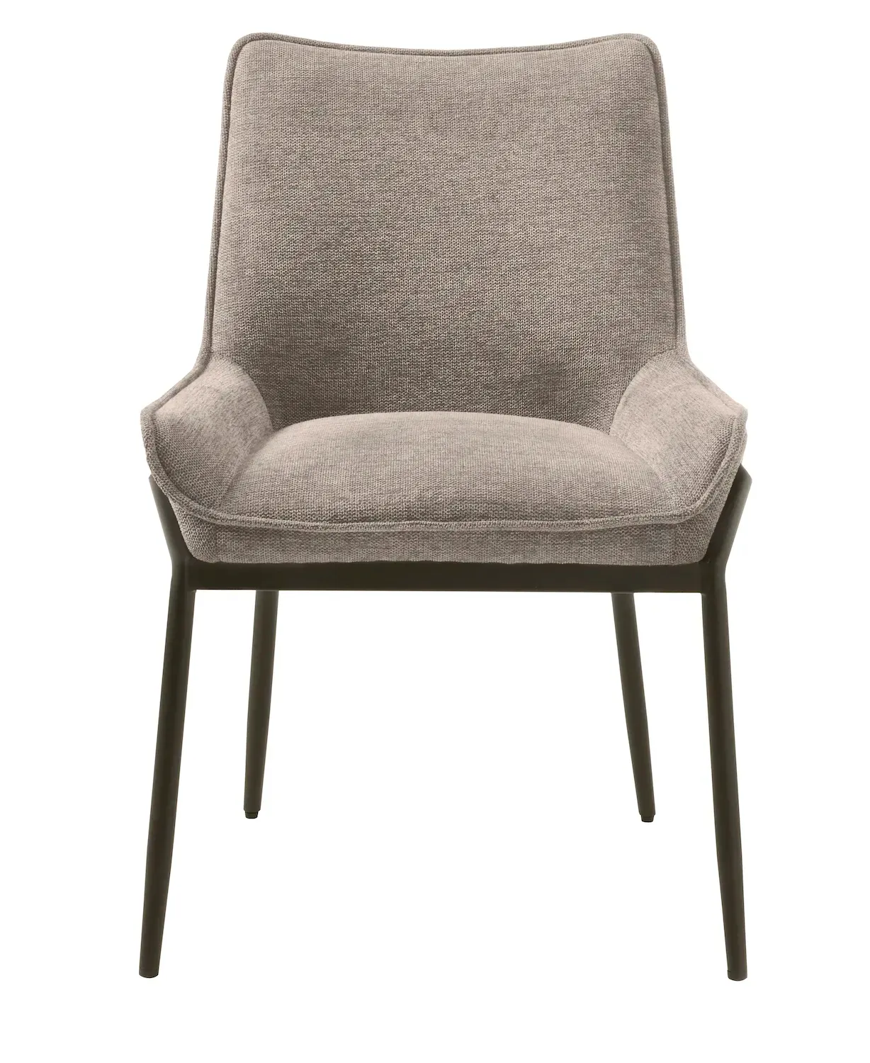 Krzesło tapicerowane CALGARY z podłokietnikami - piaskowy, czarny - UN_49060004