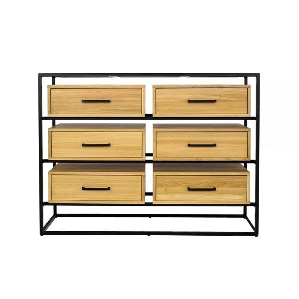 Komoda dębowa KD371 Naturalny DREWMAX