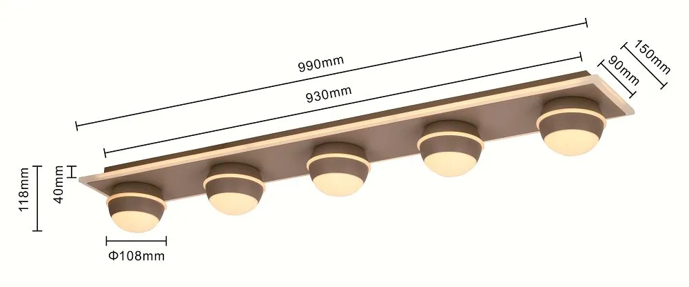 plafoniera, led, kinkiet, lampa, cztery kuleczki