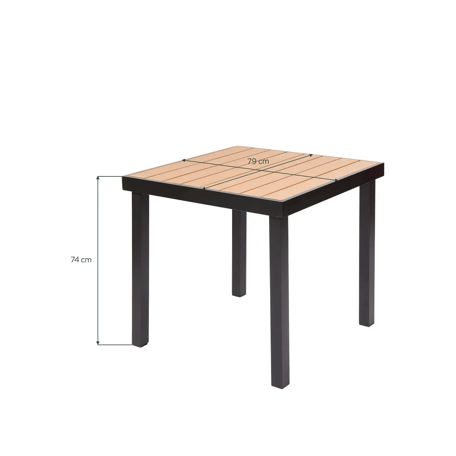 Stół ogrodowy jadalniany IZZY 79x79 brązowy czarny - MI_5905610255688