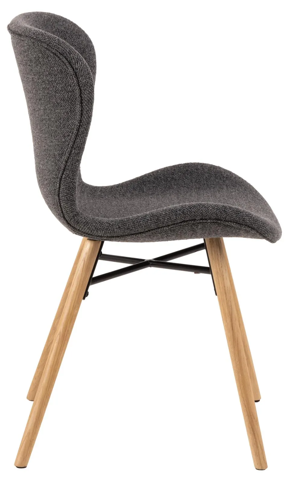 Krzesło tapicerowane DOREN Antracyt, Dab olejowany ( zestaw 2 sztuk ) - H000023355