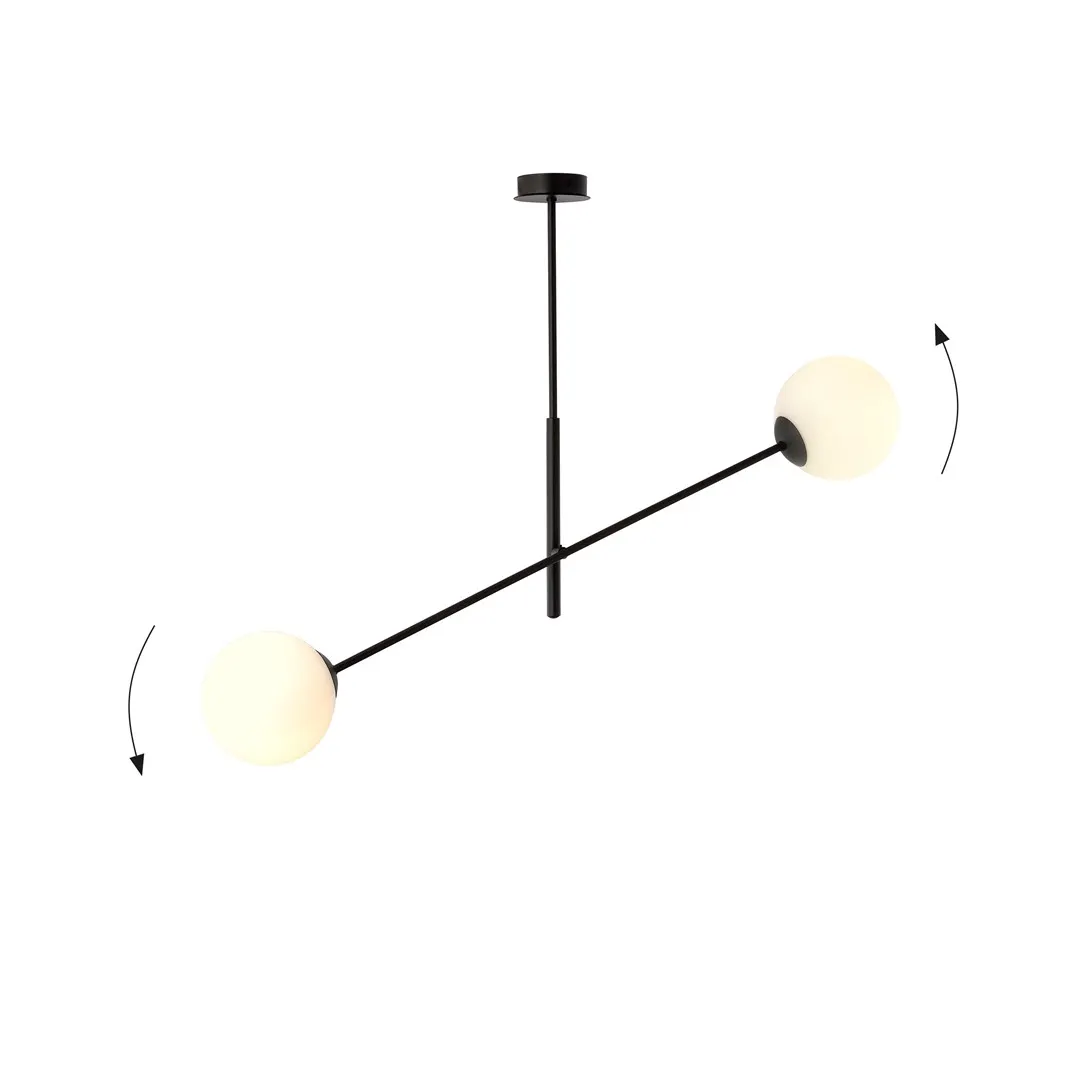 Lampa wisząca LINEAR 6 czarny biały — zdjęcie 3