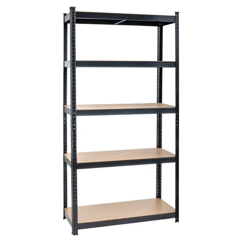 Regał magazynowy RMP175 z 5 półkami 90 cm stal czarny Regał magazynowy RMP175 z 5 półkami 90 cm stal czarny