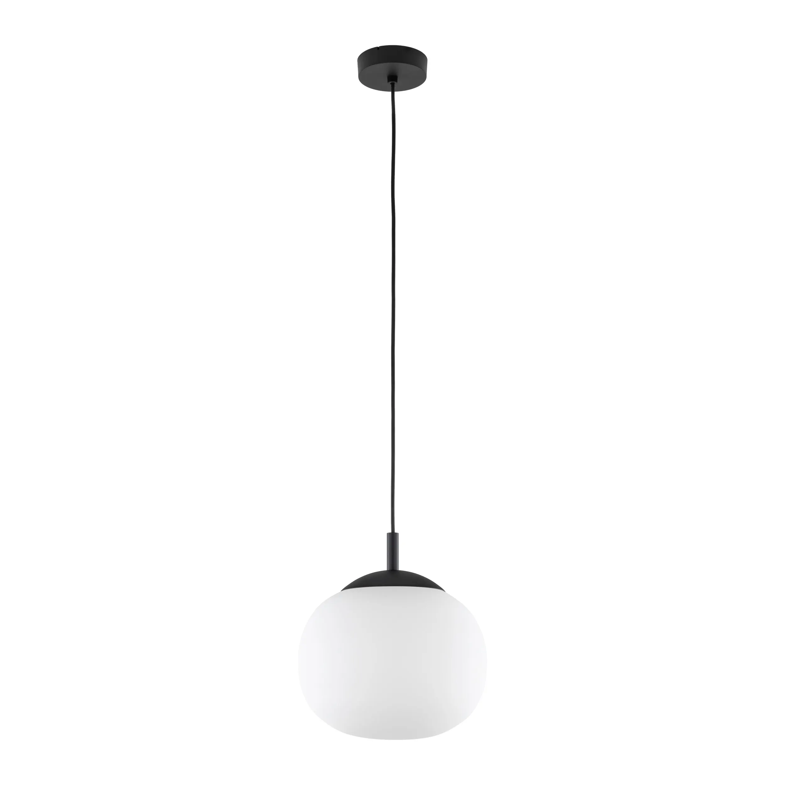 Lampa wisząca VIBE czarna z białym okrągłym szklanym kloszem 160x20cm - TK_5824