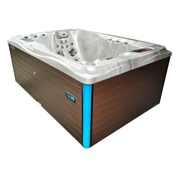 Jacuzzi ogrodowe 2-os. z hydromasażem SPA-749 200x135 cm biały/brązowy - HS_SPA749-3284