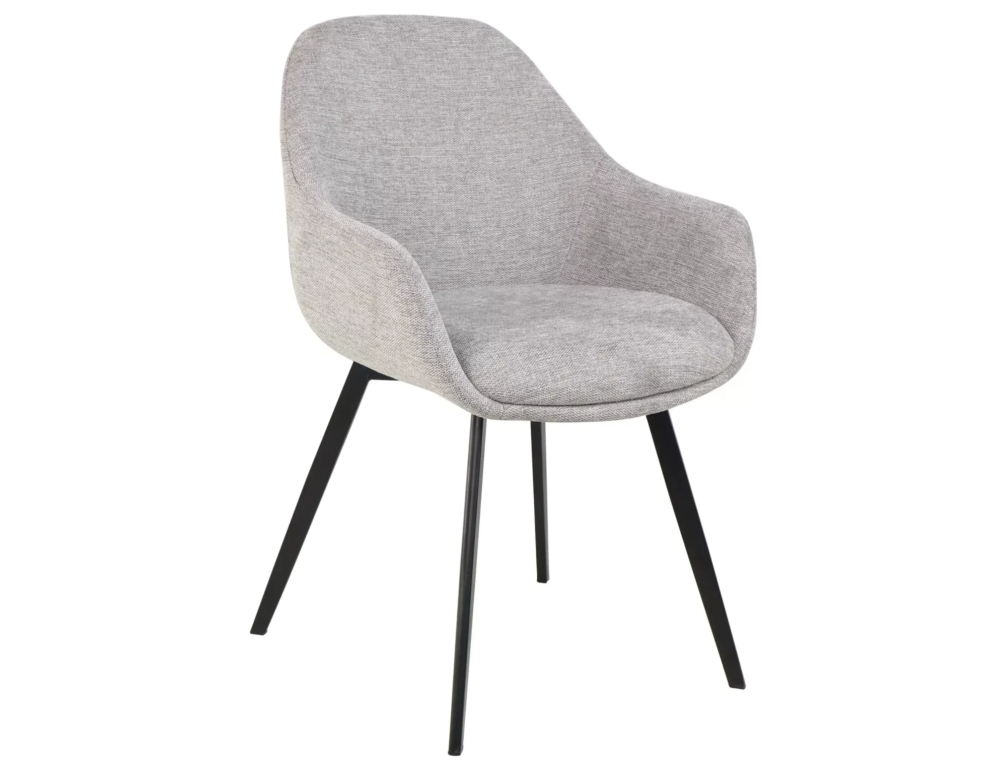 Krzesło tapicerowane VINTO BREGO szare/czarne nogi