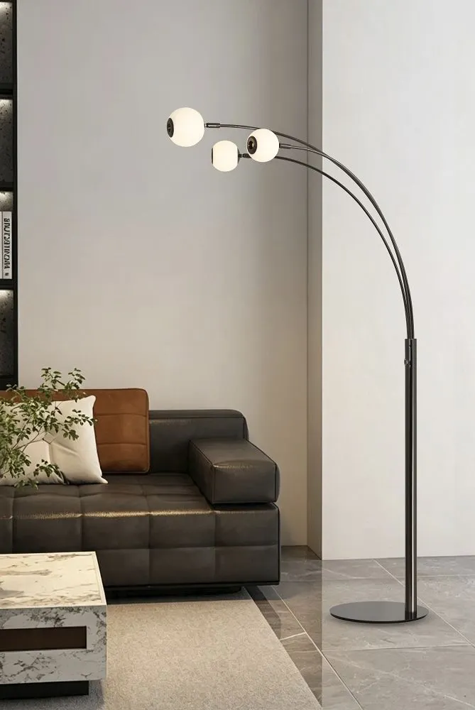 Lampa podłogowa LUBERON trójka LED czarny chrom — zdjęcie 2