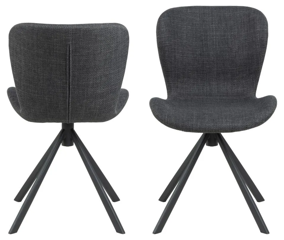 Krzesło obrotowe DOREN Ciemnoszary (zamek błyskawiczny), Czarny ( zestaw 2 sztuk ) - 0000100722