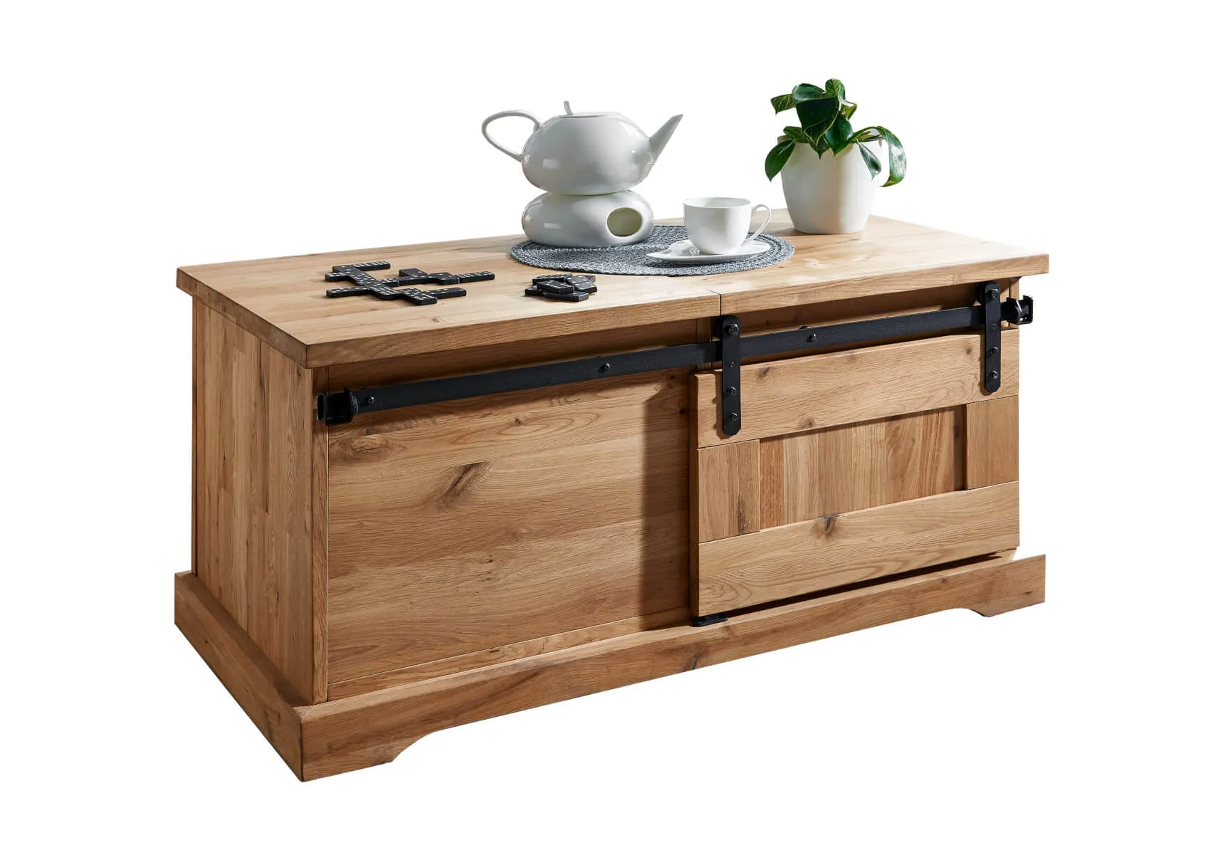 Stolik dębowy drewniany TIDY 102x47 z szafką i schowkiem dąb olejowany Stolik dębowy drewniany TIDY 102x47 z szafką i schowkiem dąb olejowany