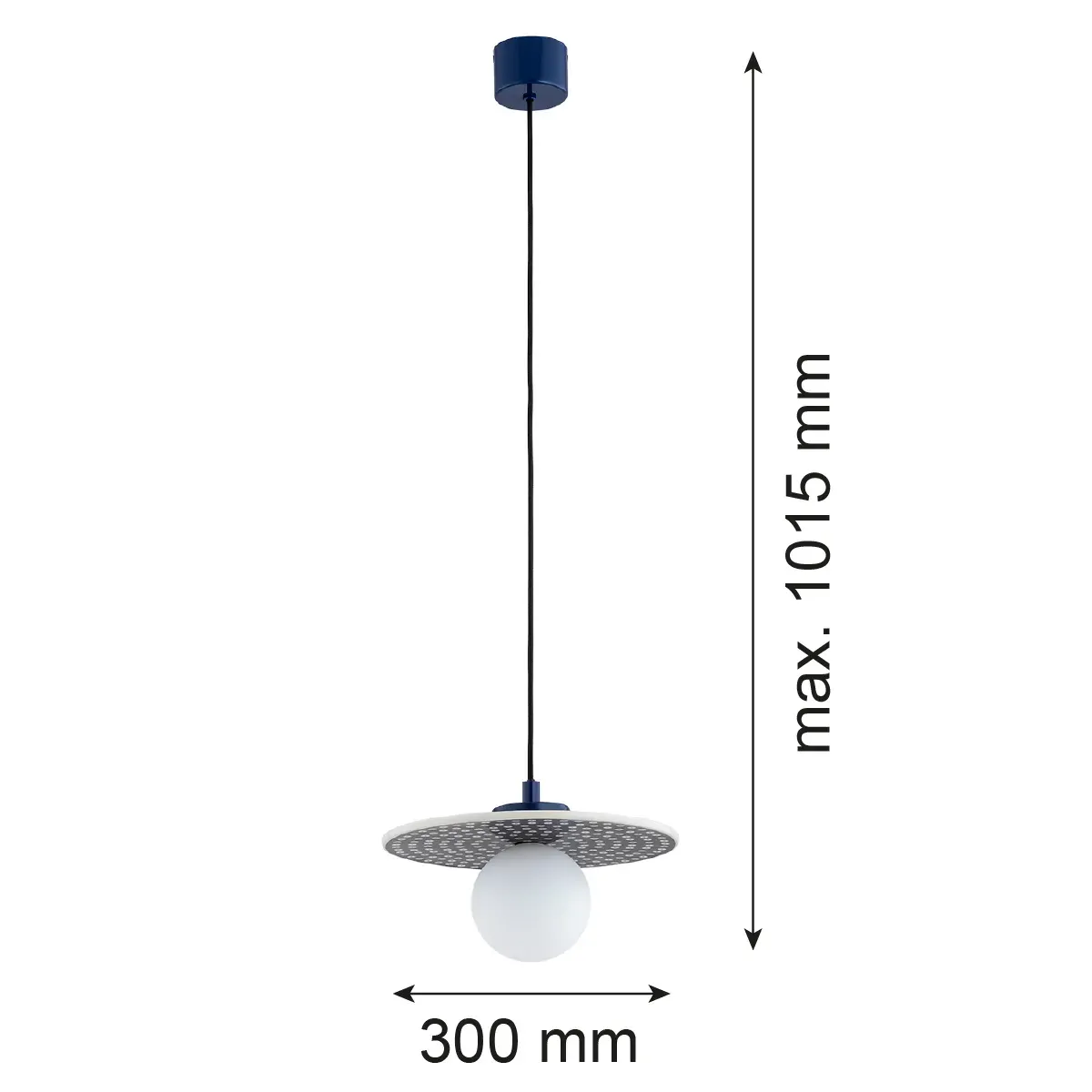 Lampa wisząca paska BOLL ceramika bolesławiecka granatowy kremowy — zdjęcie 7