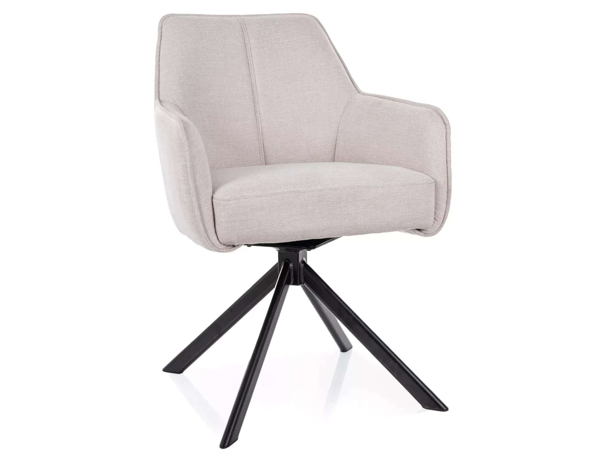 Krzesło obrotowe NOTTI BREGO jasnobeżowe na czarnych nogach