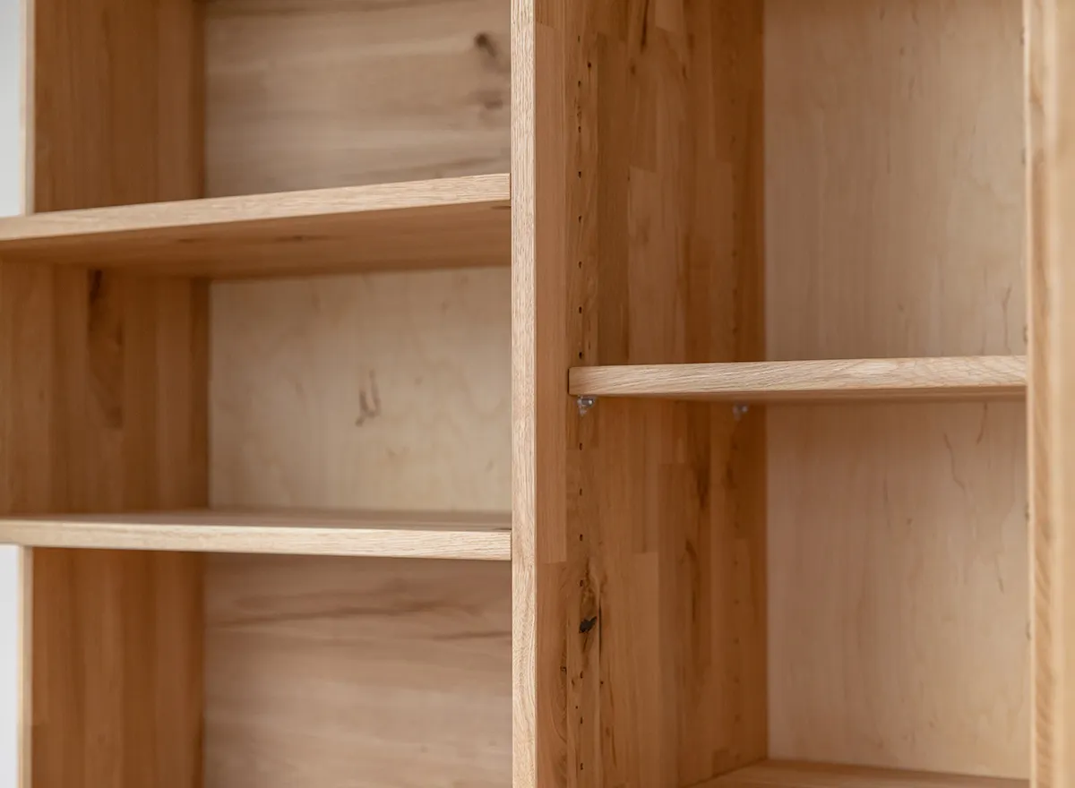 Witryna drewniana szklana DIVISIONE z oświetleniem lewa dąb olejowany - ZIDIV02L