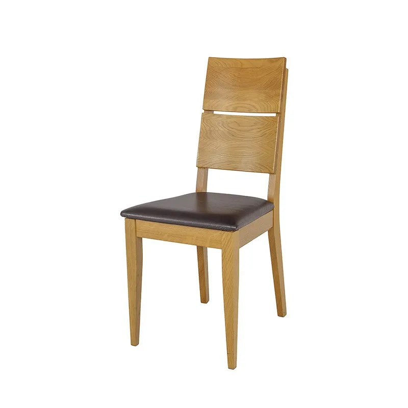 Krzesło dębowe KT373 Naturalny/Skóra DREWMAX — zdjęcie 4