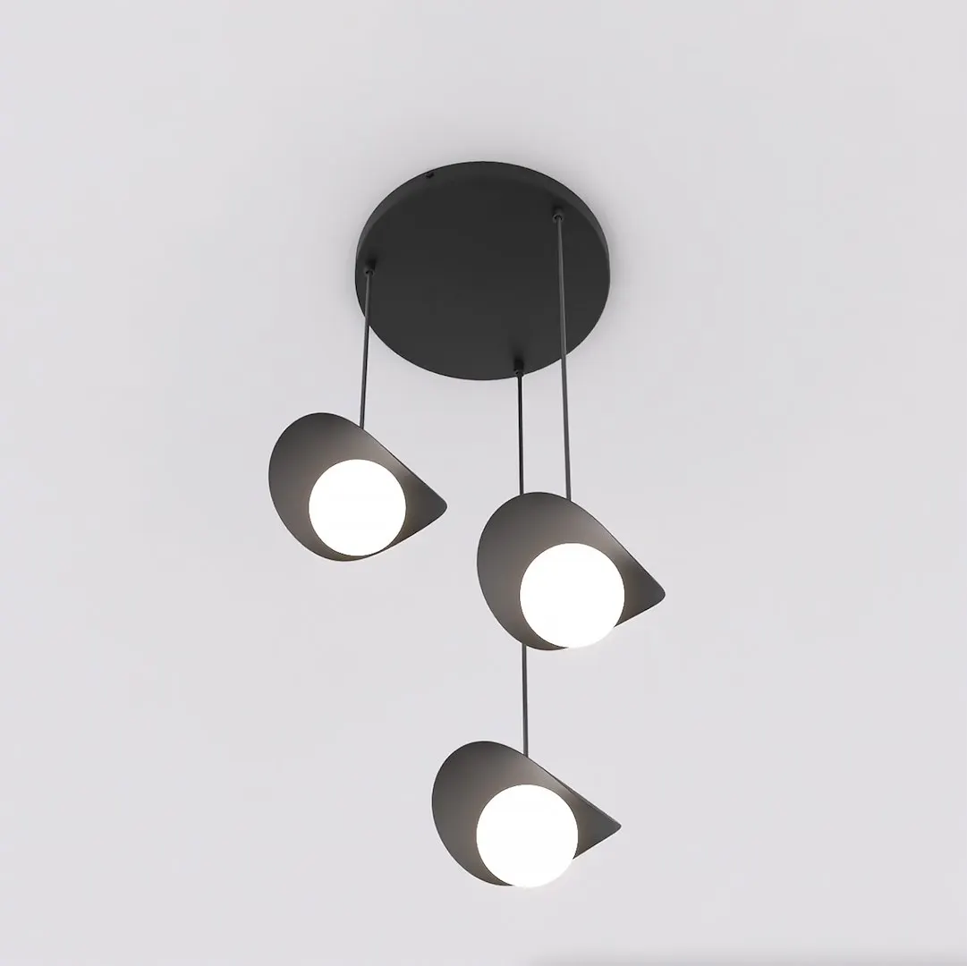 Lampa wisząca metalowa RITUAL 3 PREM czarna — zdjęcie 3