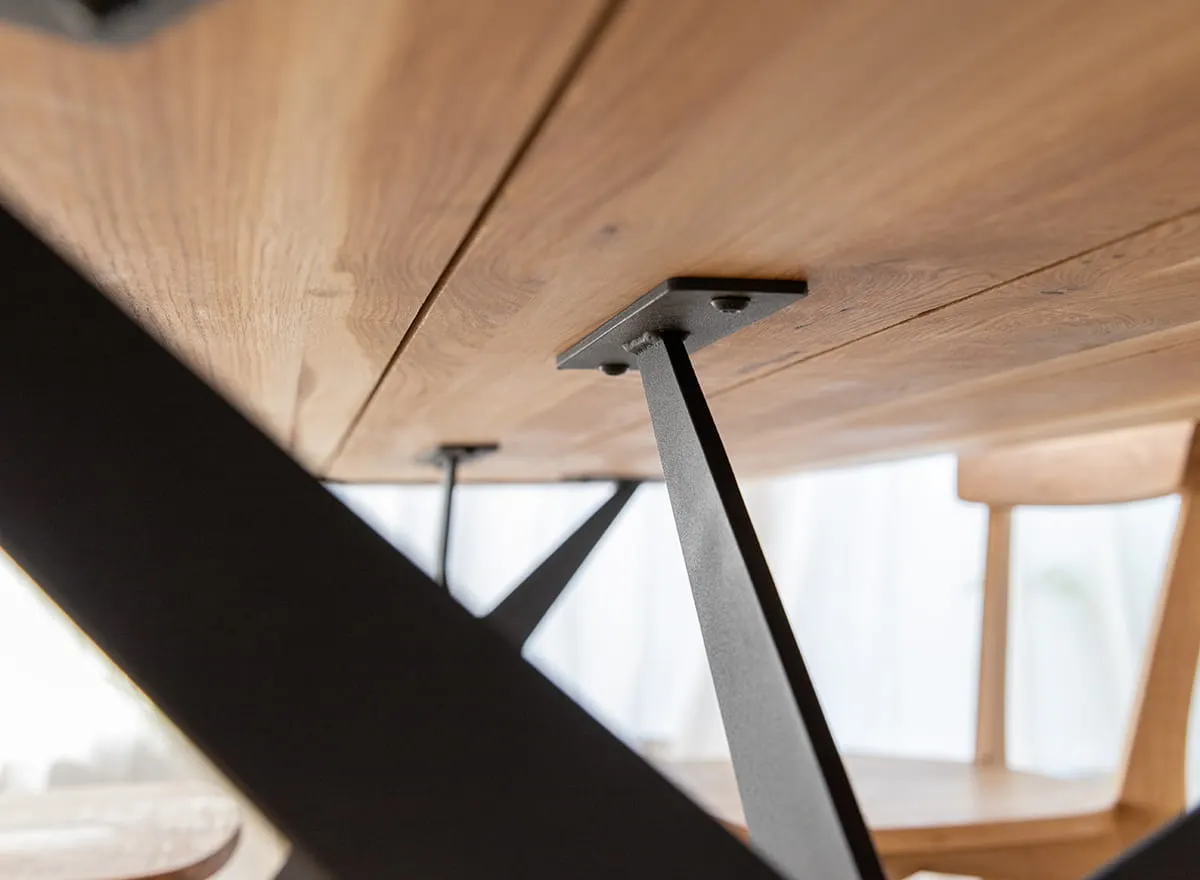 Stół dębowy SISTINA 160x90 na metalowych nogach, naturalny, olejowany - SISTINA160X90