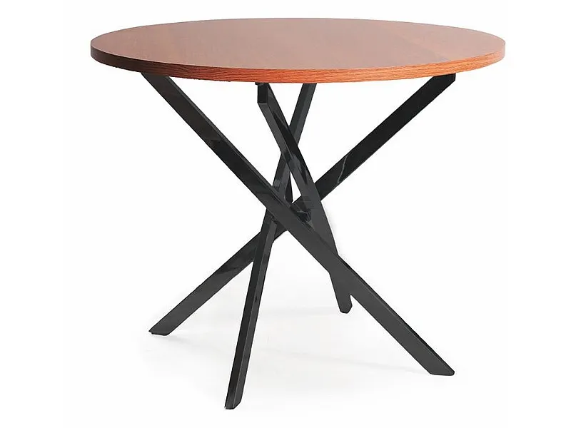 Stół okrągły AGIS FI 90 orzech, czarny - AGISORC90