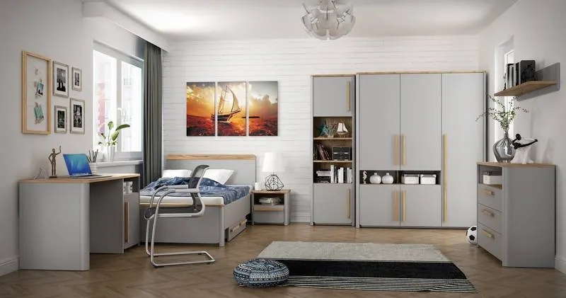 Półka wisząca SURFINIO 110 cm szara dąb catania - SFNB01-M378