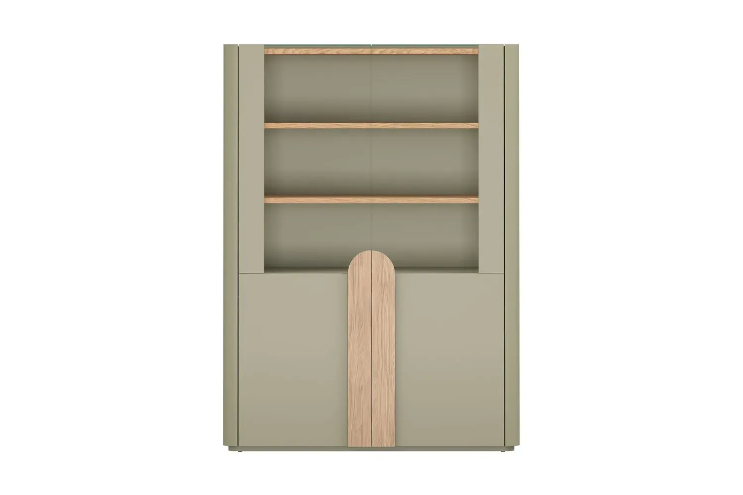 Witryna 2-drzwiowa AMILIO 100 oświetlenie LED - eukaliptus dąb baltic dune uchwyty dąb naturalny - B_167069