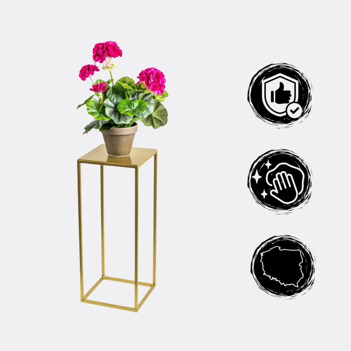 Kwietnik stojący metalowy EVRON S złoty - LD_TZ000093