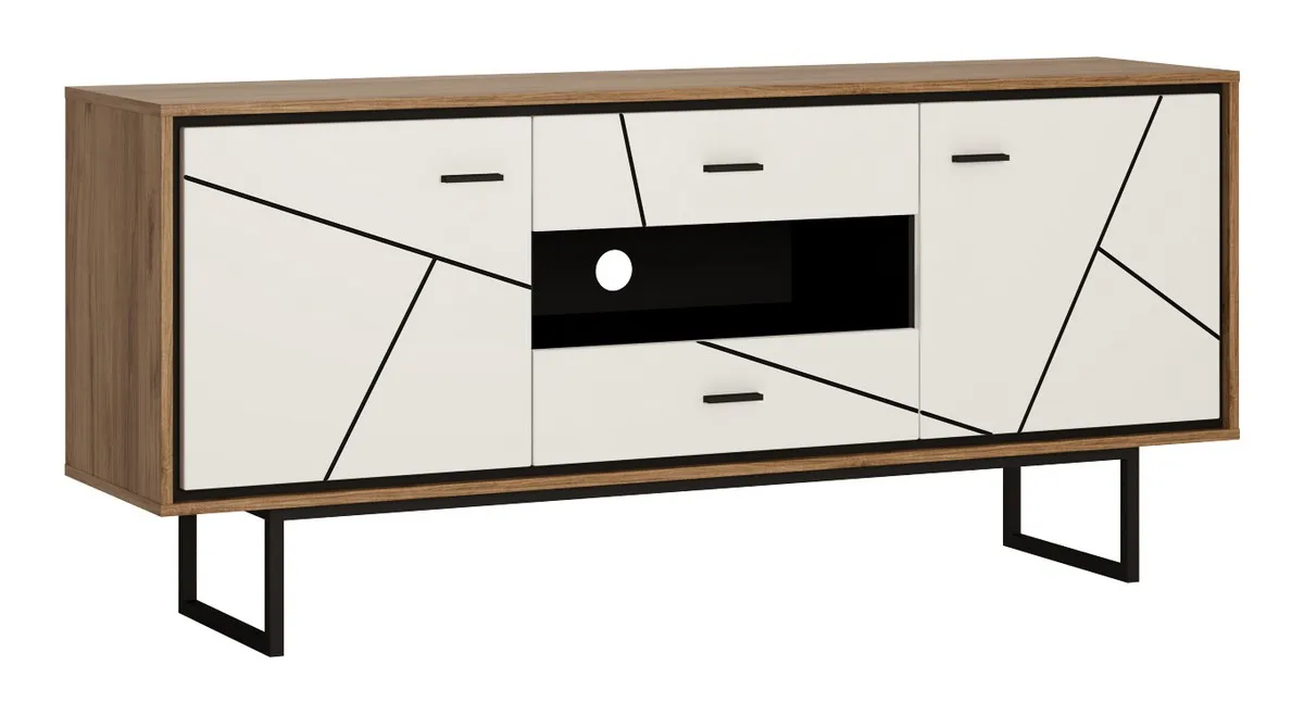 BROLO BROK01 KOMODA 2D2S DĄB CATANIA /CZARNA PERŁA/MDF BIAŁY HG BROLO BROK01 KOMODA 2D2S DĄB CATANIA /CZARNA PERŁA/MDF BIAŁY HG