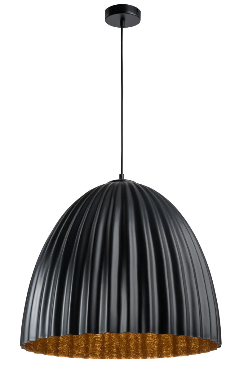 Lampa wisząca TELMA 70 czarno-miedziana ryflowana