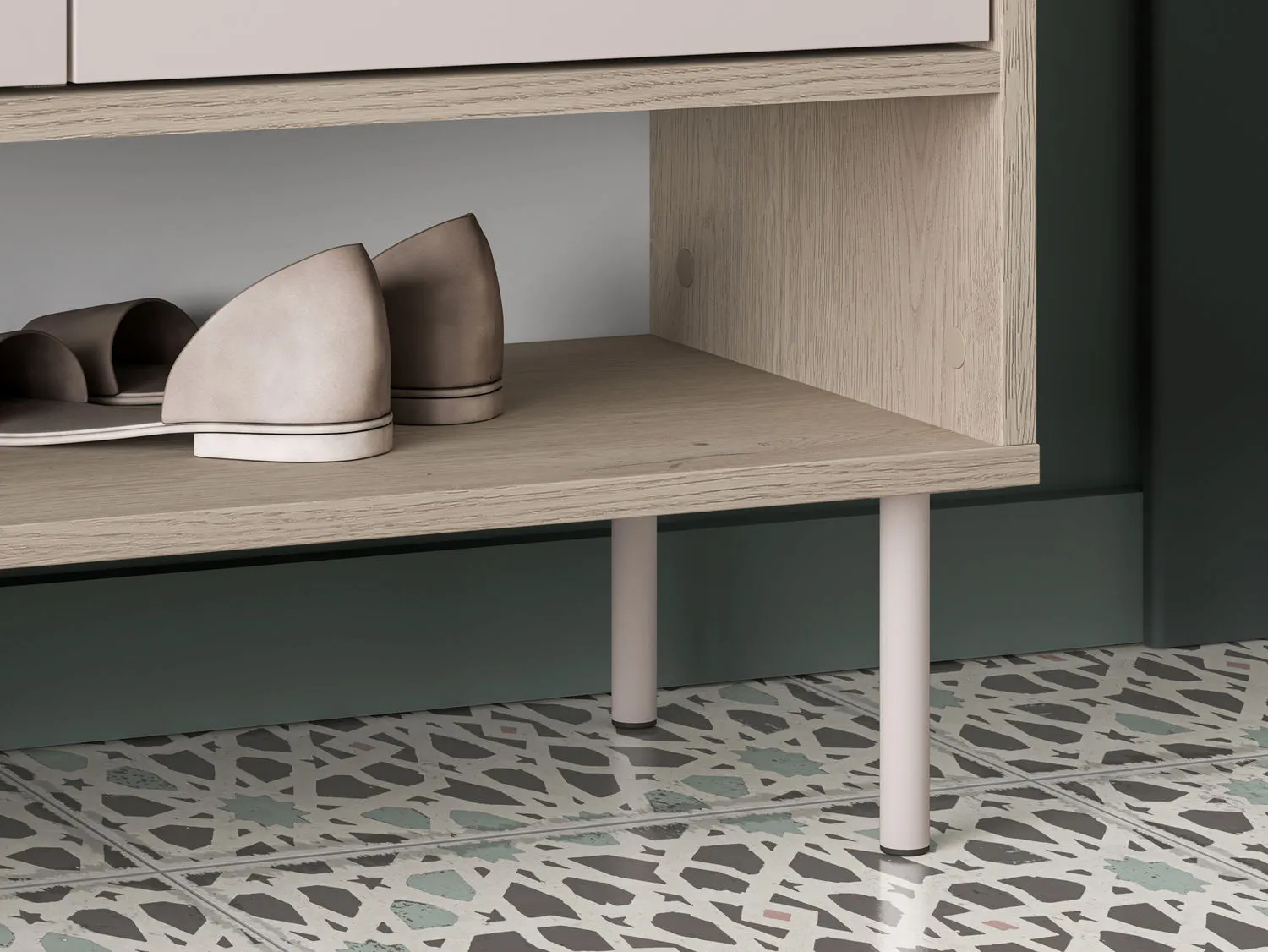 Szafka na buty z szufladą VOCO 120 cm dąb cremona/kaszmir - 1VOCO02-001