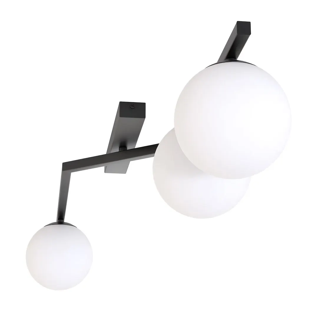 Lampa sufitowa metalowa NATON 3 BL OPAL plafon biała - 1508/3