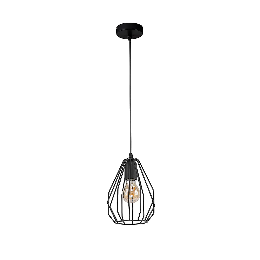 Lampa wisząca BRYLANT czarna ażurowy klosz 120x17cm