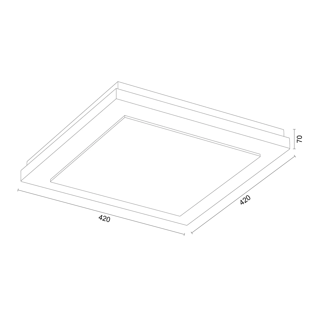 plafonowe światło, panelowy design, okapowy kwadrat, podświetlenie sufitowe, kwadratowy panel LED